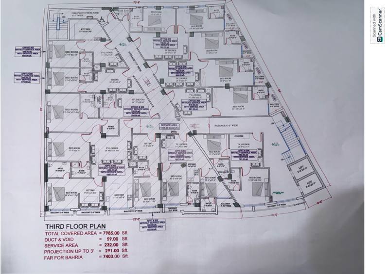 Salaam Heights 3: 3rd Floor plan